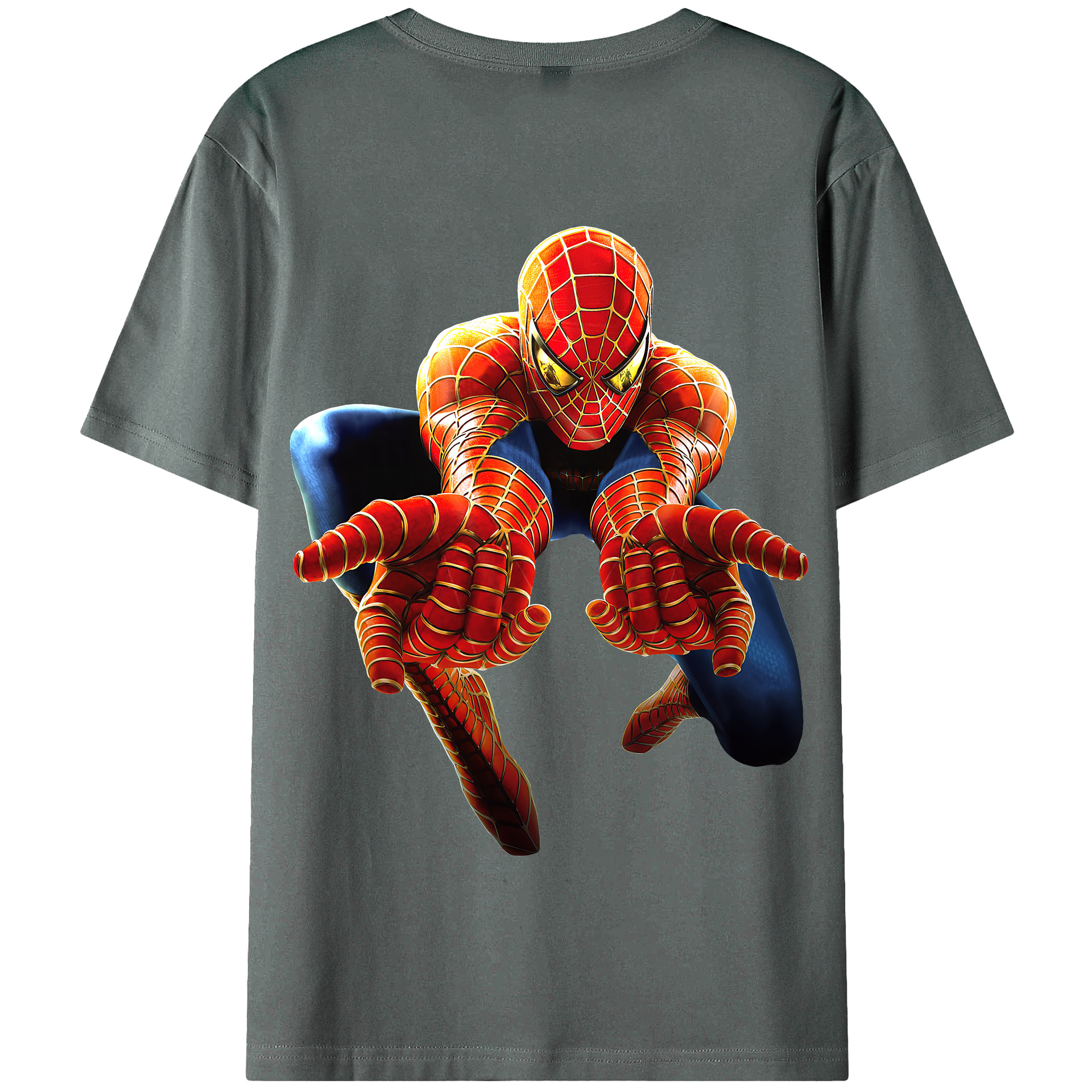 （画像用） Spider Man スパイダーマン 綿100％半袖Tシャツ（背面プリント）